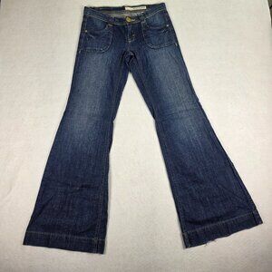 DKNY Y2K Jeans Women 26 Medium Wash Button Fly‎ Low Rise Flare Stretch Denim